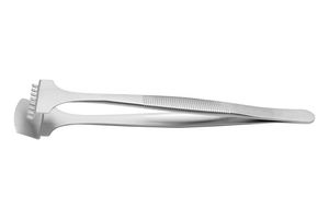 IDEAL-TEK 8WF.SA Tweezer, Wafer, Stepped Bottom Paddle, Stainless Steel, 135 mm