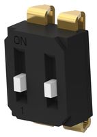 TE CONNECTIVITY - ALCOSWITCH EDS02SNNNTU04Q DIP / SIP Switch, Raised Type, 2 Circuits, Slide, Surface Mount, SPST, 24 V, 25 mA