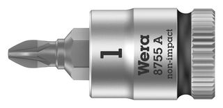 WERA 8755 1 X 28MM Hex Driver Bit, Pozidriv, PZ1, 28mm