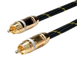 ROLINE 11.09.4252 Audio / Video Cable Assembly, Phono (RCA) Plug, Phono (RCA) Plug, 16.4 ft, 5 m, Black, Gold