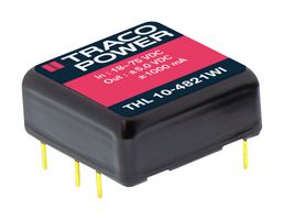 TRACO POWER THL 10-4821WI Isolated Through Hole DC/DC Converter, ITE, 4:1, 10 W, 2 Output, 5 V