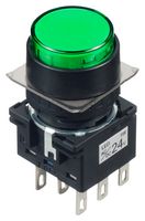 IDEC LB1L-A1T64G Industrial Pushbutton Switch, LB Series, 16 mm, DPDT, Maintained, Round, Transparent