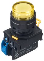 IDEC YW1L-M2E10Q4Y Industrial Pushbutton Switch, YW Series, 22.3 mm, SPST-NO, Momentary, Round Raised, Yellow