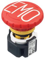 IDEC XA1E-BV413RH-EMO Emergency Stop Switch, 3PST-NC, SPST-NO, Push-Pull, Quick Connect, Solder, 3 A, 250 V