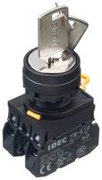 IDEC YW1K-3AE20 Keylock Switch, DPST-NO, YW Series, 3 Position, Screw, 10 A
