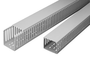 MULTICOMP PRO PP-MD7L Trunking, Slotted Wall Base & Cover, 100 mm (H) x 70 mm (W) x 2 m (L), Grey, PVC, MD Series