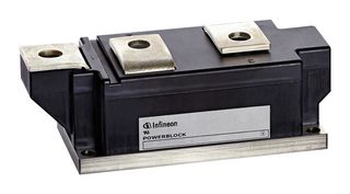 INFINEON DD435N36KHPSA1 Diode Module, 3.6 kV, 435 A, 1.71 V, Dual Series, Module, 3 Pins