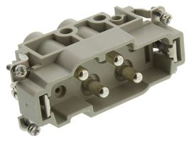 HARTING 09380062611 Heavy Duty Connector, Han Com, Insert, 4 Contacts, 16B, Plug, Screw Pin