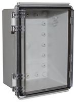 CAMDENBOSS CHDX8-224C Plastic Enclosure, Hinged Lid, Heavy Duty, Polycarbonate, 100 mm, 135 mm, 185 mm, IP67
