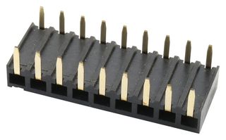 MULTICOMP PRO 2212BR-09G PCB Receptacle, Board-to-Board, 2.54 mm, 1 Rows, 9 Contacts, Through Hole Mount Right Angle