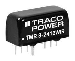 TRACO POWER TMR 3-2410WIR Isolated Through Hole DC/DC Converter, Railway, SIP, 4:1, 3 W, 1 Output, 3.3 V