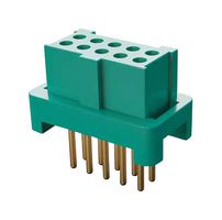 HARWIN G125-FV11005L0P PCB Receptacle, Black / Green, Wire-to-Board, 1.25 mm, 2 Rows, 10 Contacts, Through Hole Mount