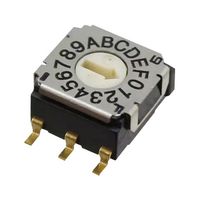 NIDEC COMPONENTS SH-7070TB Rotary Coded Switch, SH-7000 Series, Surface Mount, 16 Position, 5 VDC, Hexadecimal Complement