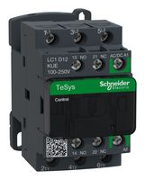SCHNEIDER ELECTRIC LC1D12KUE Contactor, LC1D, 12 A, DIN Rail, Panel, 690 VAC, 3PST-NO, 3 Pole, 7.5 kW