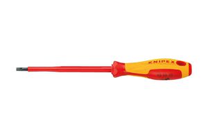 KNIPEX 98 20 40 SL Screwdriver, Slotted, Insulated, Slim, 4 mm Tip, 202 mm Overall Length