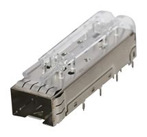 STEWART CONNECTOR SS-79100-007 Cage, SFP+, 1 x 2 (Ganged), Without Heat Sink, With Light Pipe, Through Hole, Press-Fit