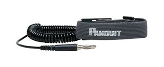 PANDUIT RGESDWS Anti Static Wrist Strap, Adjustable, 6 ft Cord, Banana Plug, Snap
