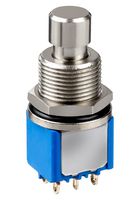 APEM 8646ADGB6X923 Industrial Pushbutton Switch, 8000 Series, 6.5 mm, DPDT, On-On