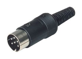 HIRSCHMANN MAS 60 SCHWARZ/BLACK DIN Audio / Video Connector, 6 Contacts, Plug, Cable Mount, Solder, Tin Plated Contacts