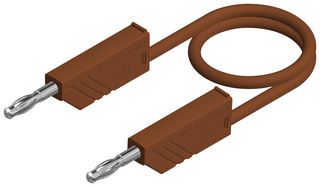 HIRSCHMANN TEST AND MEASUREMENT 934059105 Banana Test Lead, 4mm Stackable Banana Plug, 4mm Stackable Banana Plug, 9.8 ", 250 mm, Brown