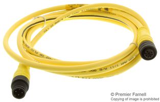 MOLEX 120066-0379 Sensor Cable, BRAD, Micro-Change Plug, 90° Micro-Change Receptacle, 4 Positions, 3 m, 9.84 ft