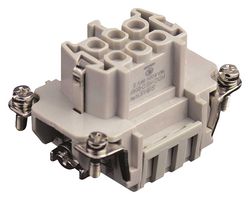 TE CONNECTIVITY T2040064201-000 Heavy Duty Connector, HE, Insert, 6+PE Contacts, Receptacle, Crimp Socket - Contacts Not Supplied