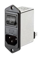 SCHAFFNER - TE CONNECTIVITY FN285-1-06 Filtered IEC Power Entry Module, IEC C14, General Purpose, 1 A, 250 VAC, 2-Pole Switch
