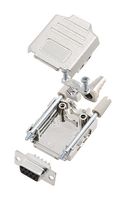 AMPHENOL COMMUNICATIONS SOLUTIONS L17DPPK09-M+L77SDE09S D Sub Connector, With Backshell, DB9, Standard, Receptacle, DPPK-M, 9 Contacts, DE, Solder Cup