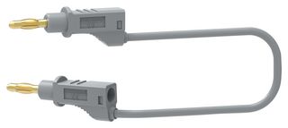 TENMA 72-13868 Banana Test Lead, 4mm Stackable Banana Plug, 4mm Stackable Banana Plug, 19.6 ", 500 mm, Grey