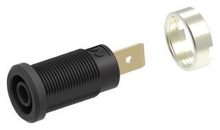 MULTICOMP PRO 72-14182 Banana Test Connector, Jack, Panel Mount, 36 A, 1 kV, Gold Plated Contacts, Black