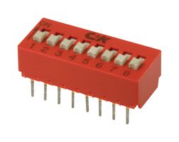 C&K COMPONENTS BD10AV DIP / SIP Switch, 10 Circuits, Raised Slide, Through Hole, SPST, 5 V, 100 mA
