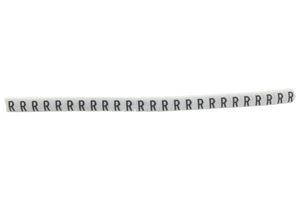 HELLERMANNTYTON 901-11041 HGBC1-3WH R Wire Marker, Helagrip, Slide On, Chevron Cut, Pre Printed, R, Black, White, 3.5mm, 3 mm