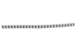 HELLERMANNTYTON 901-11091 HGBC2-5WH R Wire Marker, Helagrip, Slide On, Chevron Cut, Pre Printed, R, Black, White, 3.5mm, 5 mm