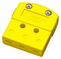 OMEGA MTP-K-F Thermocouple Connector, Miniature, Yellow, 3-Prong, Socket, Type K, -29 to 180 °C, ANSI, MTP Series