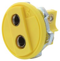 OMEGA RSJ-K-R Thermocouple Connector, Standard, Yellow, Panel, Socket, 1 Row, Type K, ANSI, RSJ Series