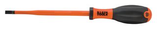 KLEIN TOOLS 32244INS Screwdriver, Slotted, VDE, 5.5 mm Tip, 125 mm Blade, 225 mm Overall, Klein VDE Series