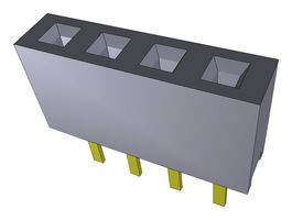 SAMTEC MMS-104-01-L-SV PCB Receptacle, Board-to-Board, Wire-to-Board, 2 mm, 1 Rows, 4 Contacts, Through Hole Mount