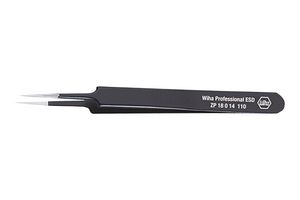 WIHA 32334 Tweezer, ESD, Precision, Straight, Pointed, Stainless Steel, 110 mm Overall Length