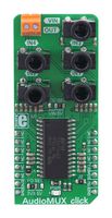 MIKROELEKTRONIKA MIKROE-3344 Add-On Board, AudioMUX Click Board, TDA7468D  Audio IC, 4-Channel Input, MikroBUS