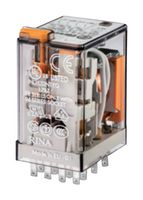 FINDER 55.34.8.230.0054 Power Relay, 4PDT, 230 VAC, 7 A, 55 Series, Socket