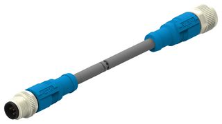 TE CONNECTIVITY T4162123005-001 Sensor Cable, M12 Plug, M12 Receptacle, 5 Positions, 500 mm, 19.7 ", T416 Series
