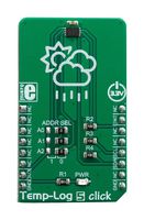MIKROELEKTRONIKA MIKROE-3442 Add-On Board, Temp-Log 5 Click Board, CAT34TS02 Temperature Sensor, mikroBUS Connector
