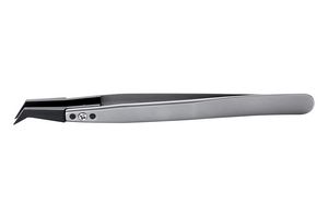 IDEAL-TEK 246SVR.SA.1 Tweezer, General Purpose, Bent, Pointed, PVDF Tip, 125 mm Length