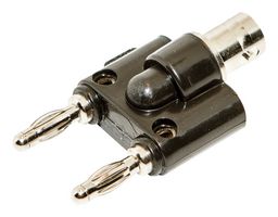 MUELLER ELECTRIC BU-P1269. Connector Adapter, Banana - 4mm, 2 Ways, Plug, BNC Coaxial, 1 Ways, Jack