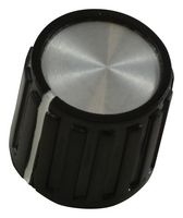 ALCOSWITCH - TE CONNECTIVITY PKG50B1/4 Knob, Round Shaft, 6.35 mm, Phenolic, Ribbed with Indicator Line, 14 mm, PKG