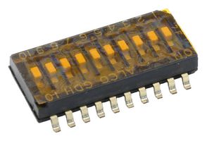TE CONNECTIVITY 1-1571983-4 DIP / SIP Switch, 10 Circuits, Rocker, Surface Mount, SPST, 24 V, 25 mA