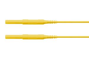 SCHUTZINGER HSPL 8568 / AWG16 / 200 / GE Banana Test Lead, 4mm Banana Plug, Shrouded, 4mm Banana Plug, Shrouded, 6.6 ft, 2 m, Yellow, 16 A