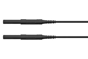 SCHUTZINGER HSPL 8568 / AWG16 / 100 / SW Banana Test Lead, 4mm Banana Plug, Shrouded, 4mm Banana Plug, Shrouded, 3.3 ft, 1 m, Black, 16 A