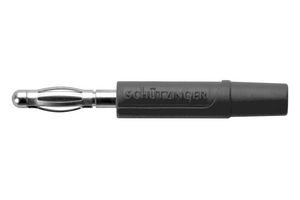 SCHUTZINGER FK 04 L NI / SW Banana Test Connector, Plug, Cable Mount, 12 A, 70 VDC, Nickel Plated Contacts, Black