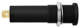 SCHUTZINGER HSEB 3125 L AU / SW Banana Test Connector, Jack, Panel Mount, 16 A, 1 kV, Gold Plated Contacts, Black
